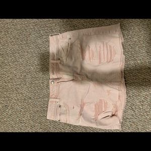 Light pink denim skirt